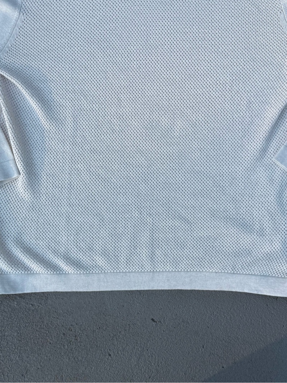 NWT Alan Flusser Classic White Cotton Mesh Knit V-Neck Sweater Men’s Large L - Picture 3 of 5